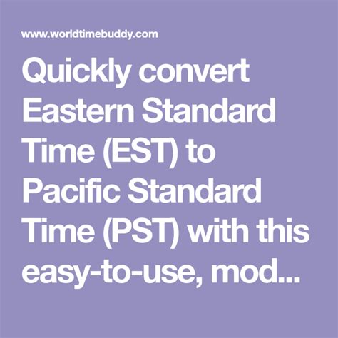 PST to EST Converter .